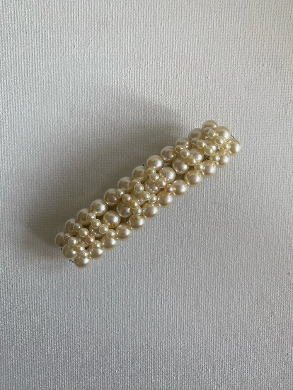 Vintage Faux Pearl Hair Barrette Wedding Classic Ponytail Clip